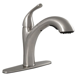 Handle Pull-Out Sprayer Kitchen Faucet - Brushed Nickel