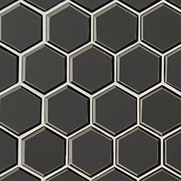 Metallic gray beveled hexagon mosaic-tile.jpg