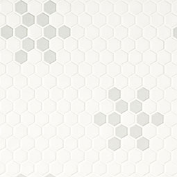 White and gray mod petal pattern